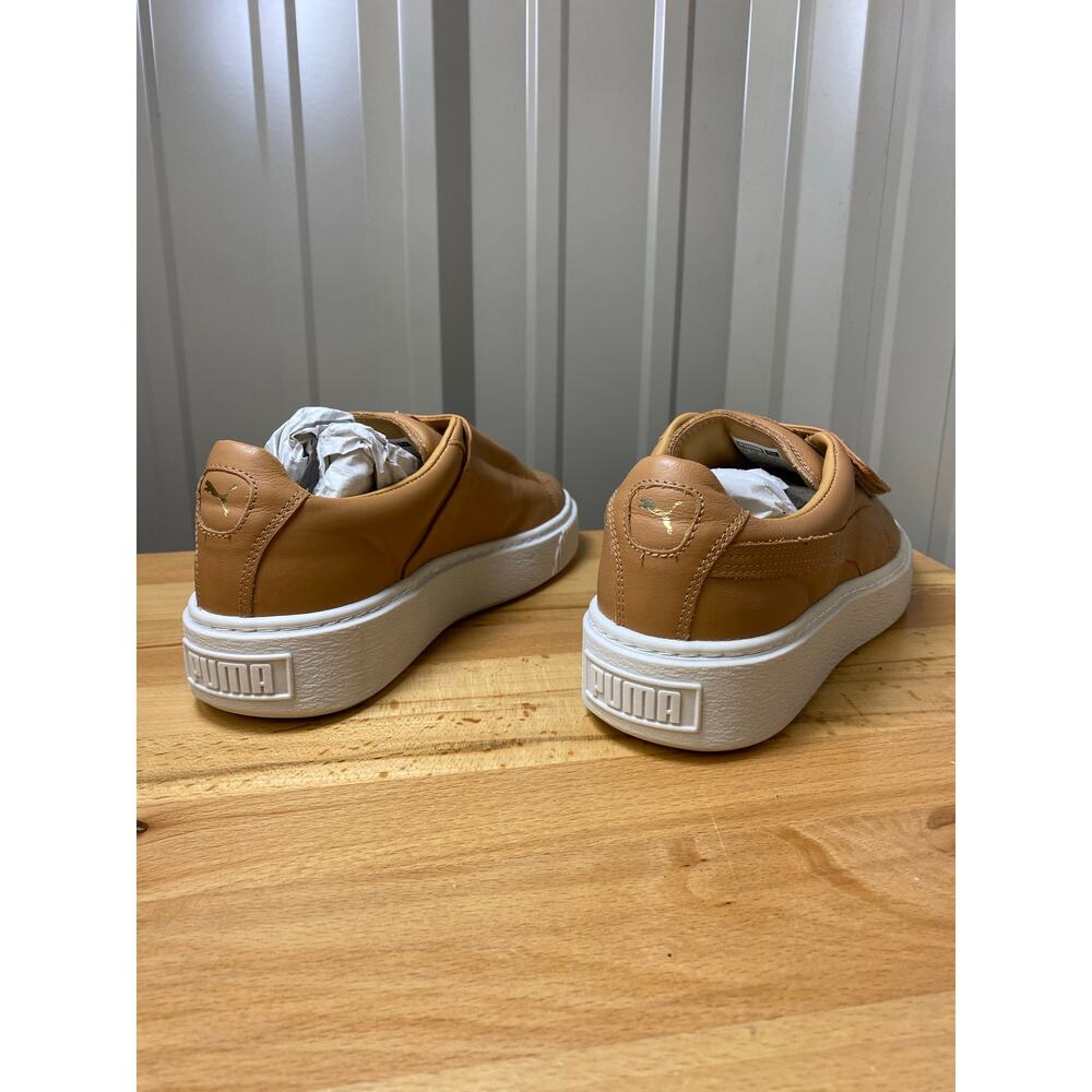 Puma Basket Platform Strap Women’s Apple Cinnamon Tan Leather Size 9 New! - Picture 6 of 8